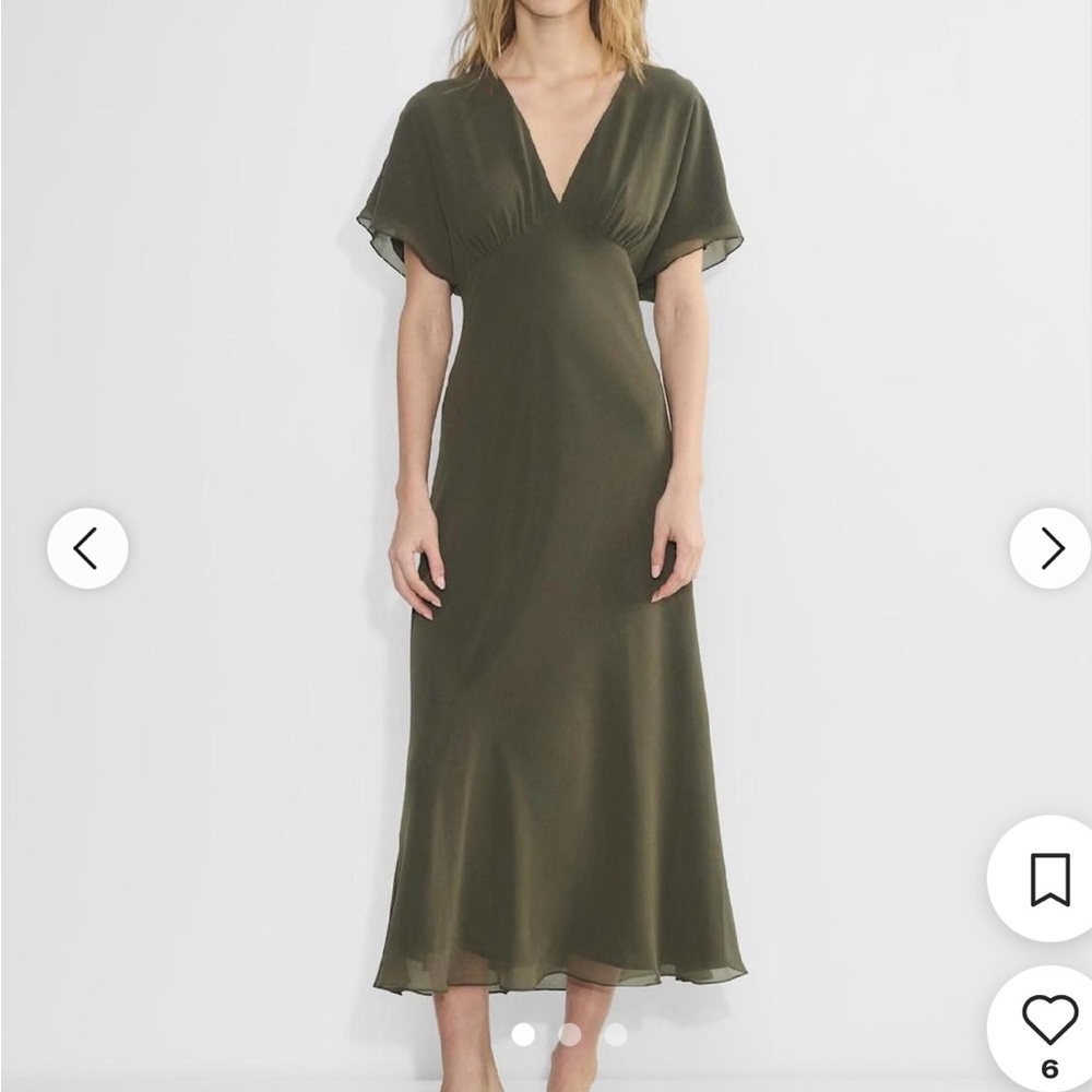Aritzia Wilfred Deep Olive Midi Dress